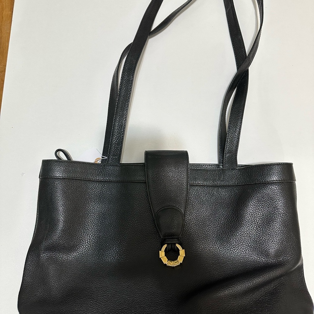 Lancel Black Leather Tote Bag